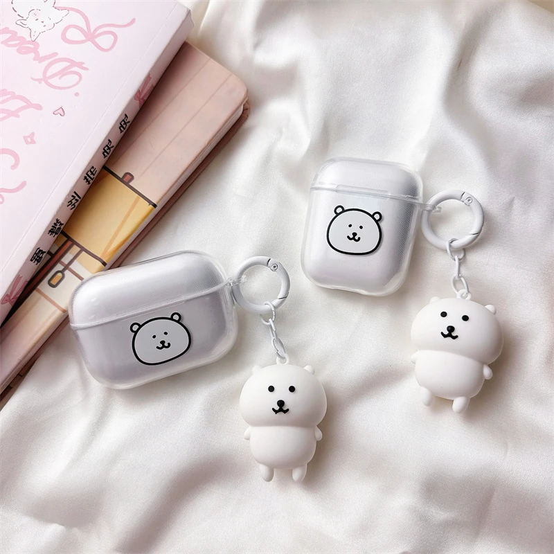 自嘲熊耳机保护套airpodspro2保护套air pods 4保护套苹果耳机壳