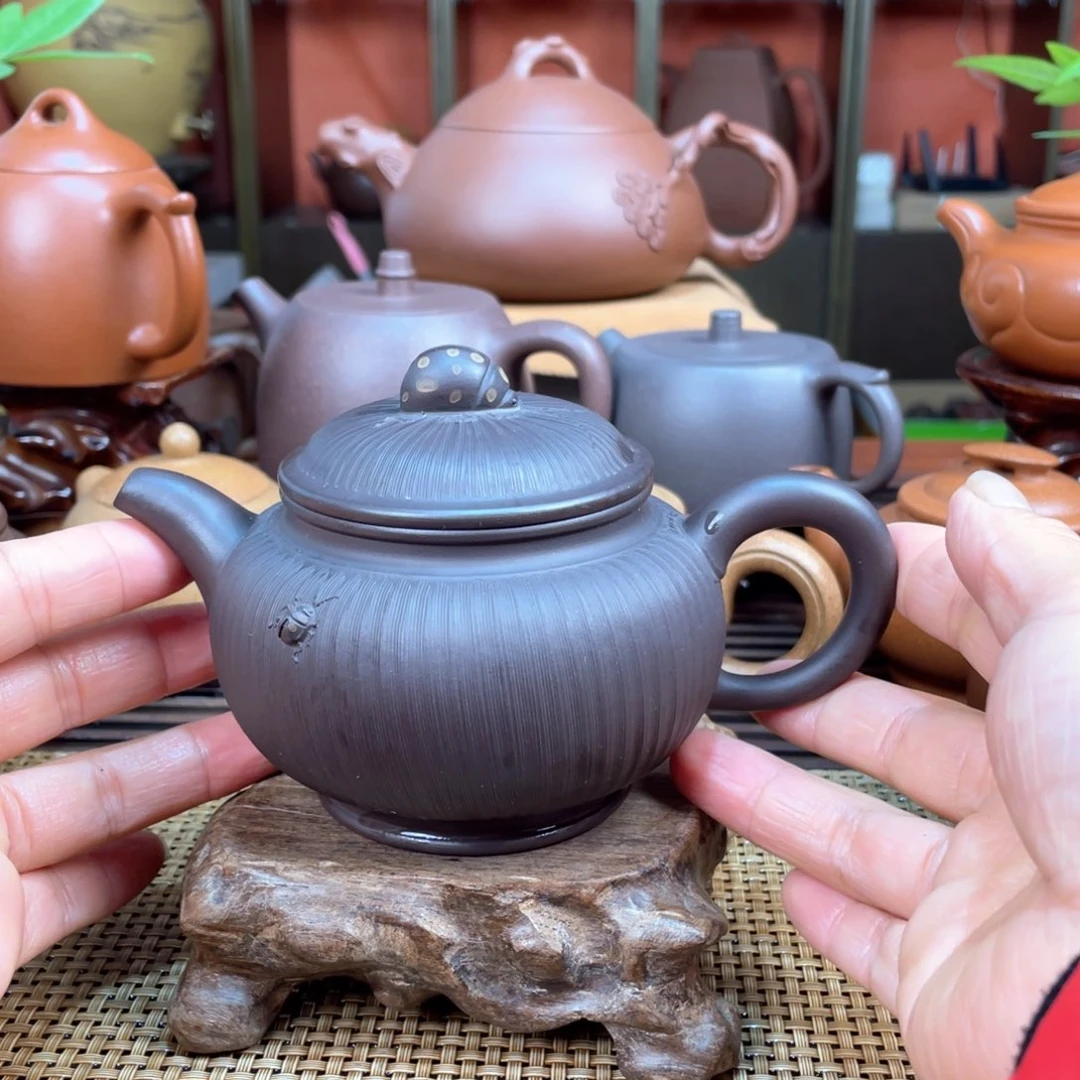 茶壶紫砂长***皮紫泥半手工制作