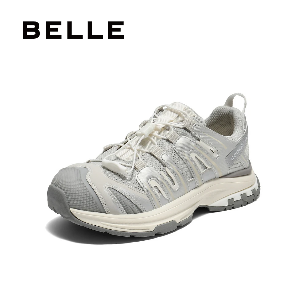 百丽户外风老爹鞋女2025秋新商场同款厚底增高抽绳休闲鞋E2C1DCM5