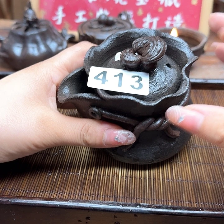 纯手工制作粗陶茶具