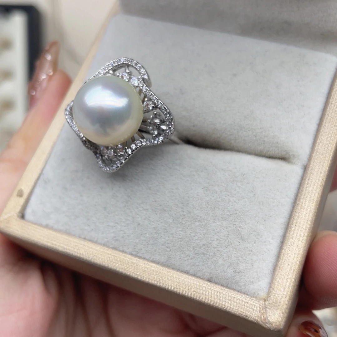 戒指银S925镶嵌海水珍珠S77