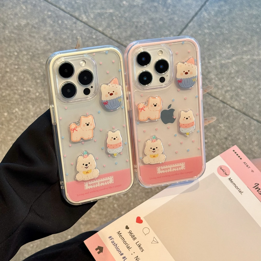 Lucky波点西高地公仔适用苹果16/15pro二合一14手机壳13/12女11