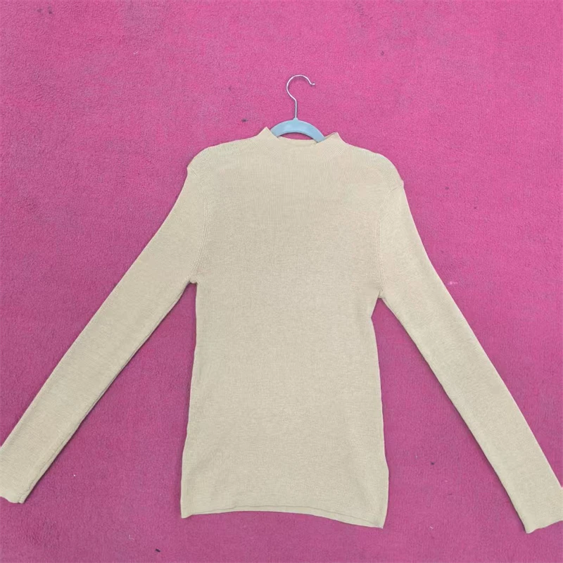 D-080-089-5号-秋冬长袖网红时尚百搭修身套头半高领圆领