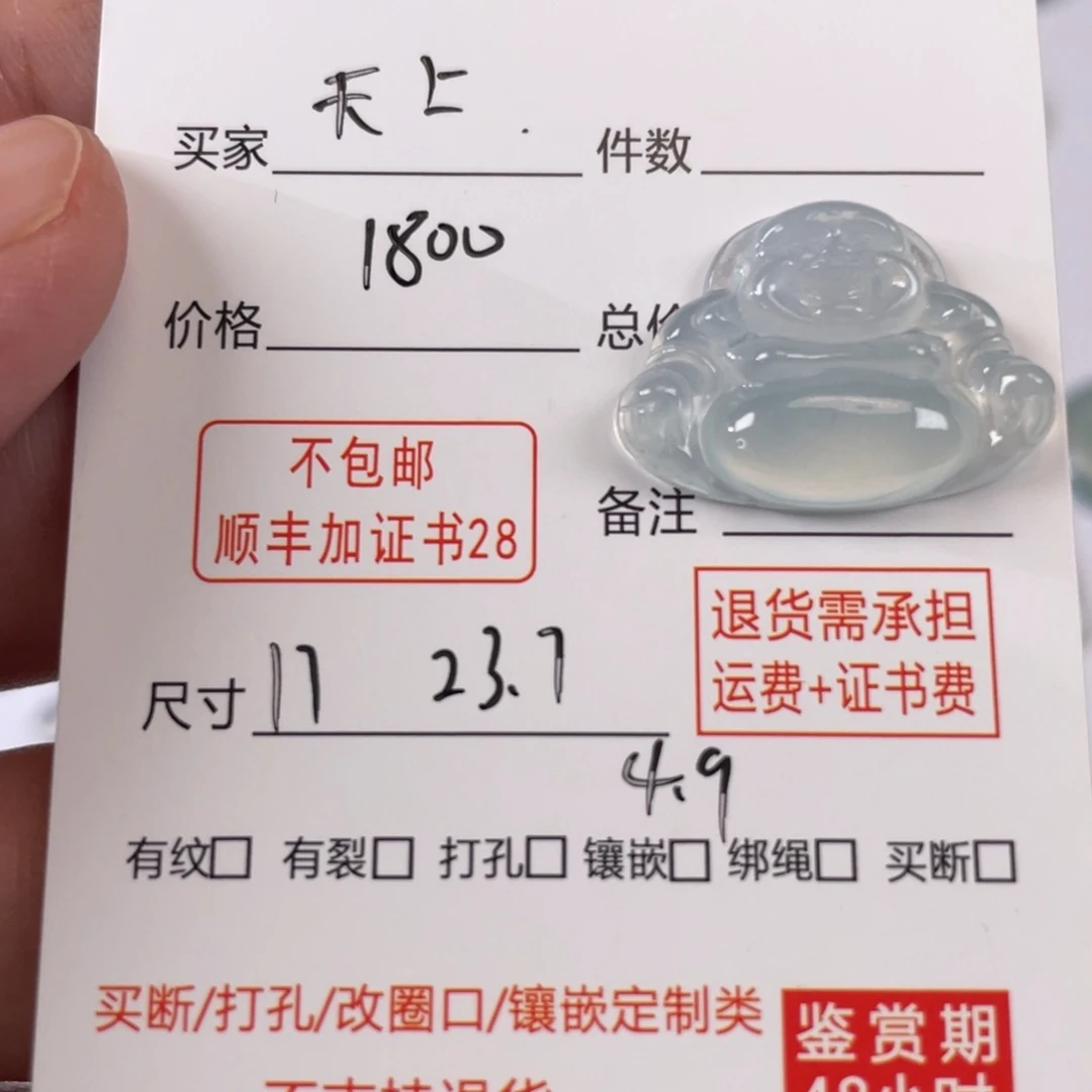 翡翠未镶嵌颈饰天**客