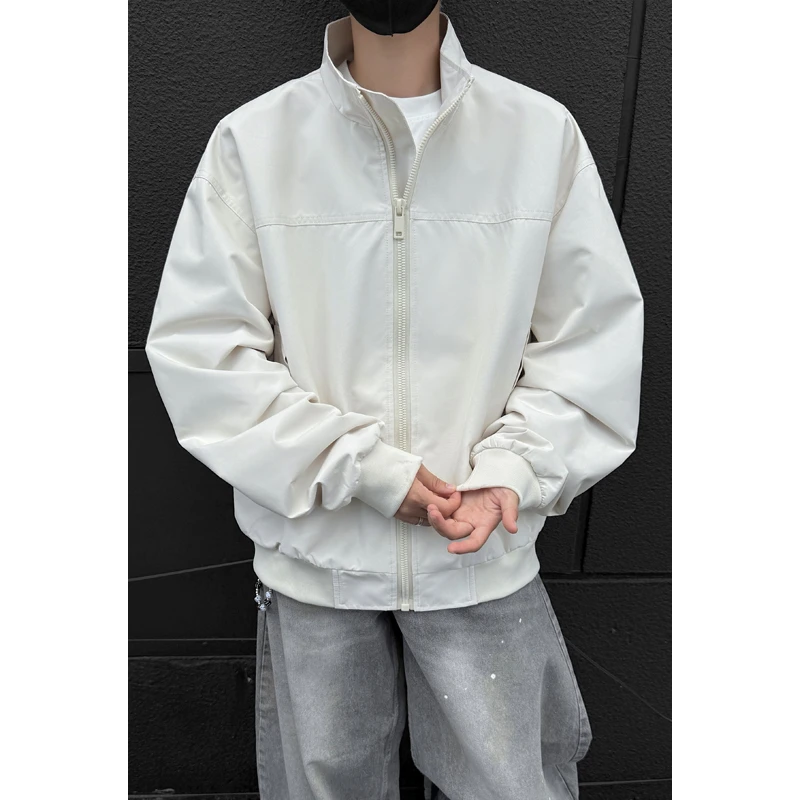 美式秋季教练夹克三防立领休闲纯色复古男款户外工装飞行百搭外套