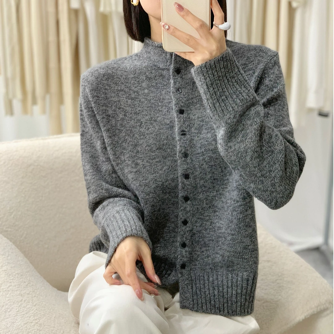 【思思精选】时尚气质花沙纯色洋气减龄百搭针织开衫B068#