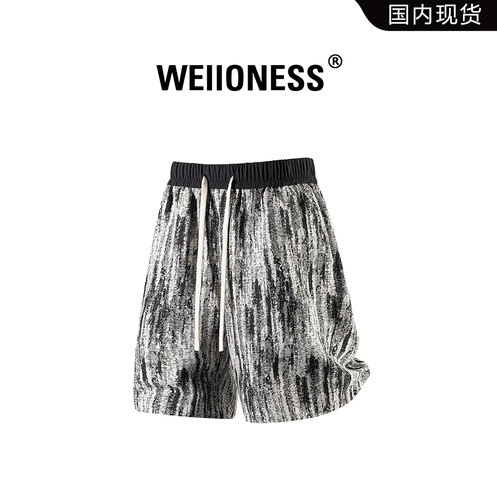 WEIIONESS沙滩短裤夏季男款花色潮牌轻奢痞帅阔腿裤百搭休闲男装