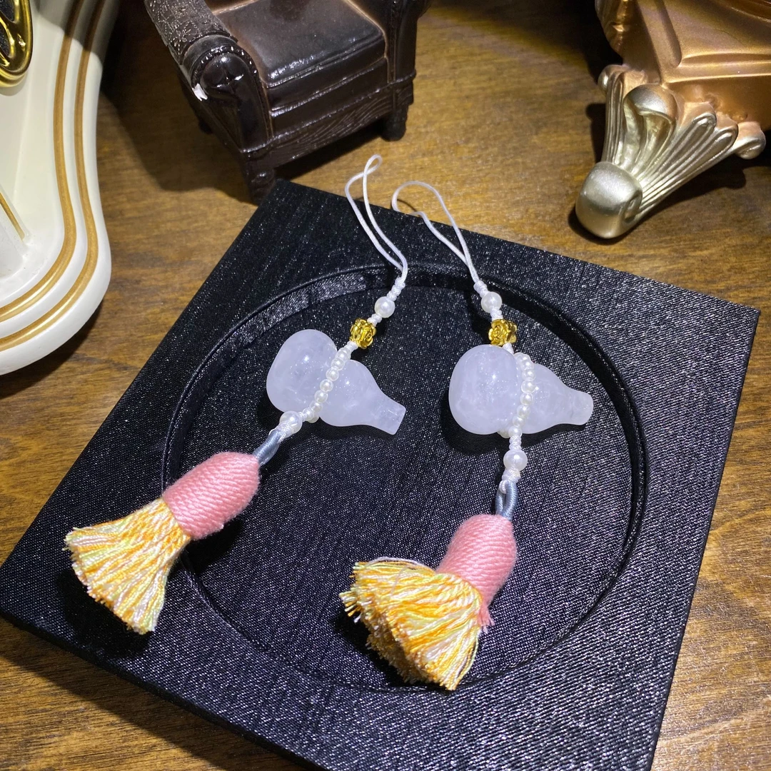 D923-天然白水晶葫芦手机挂钥匙挂包挂-多样性发其一