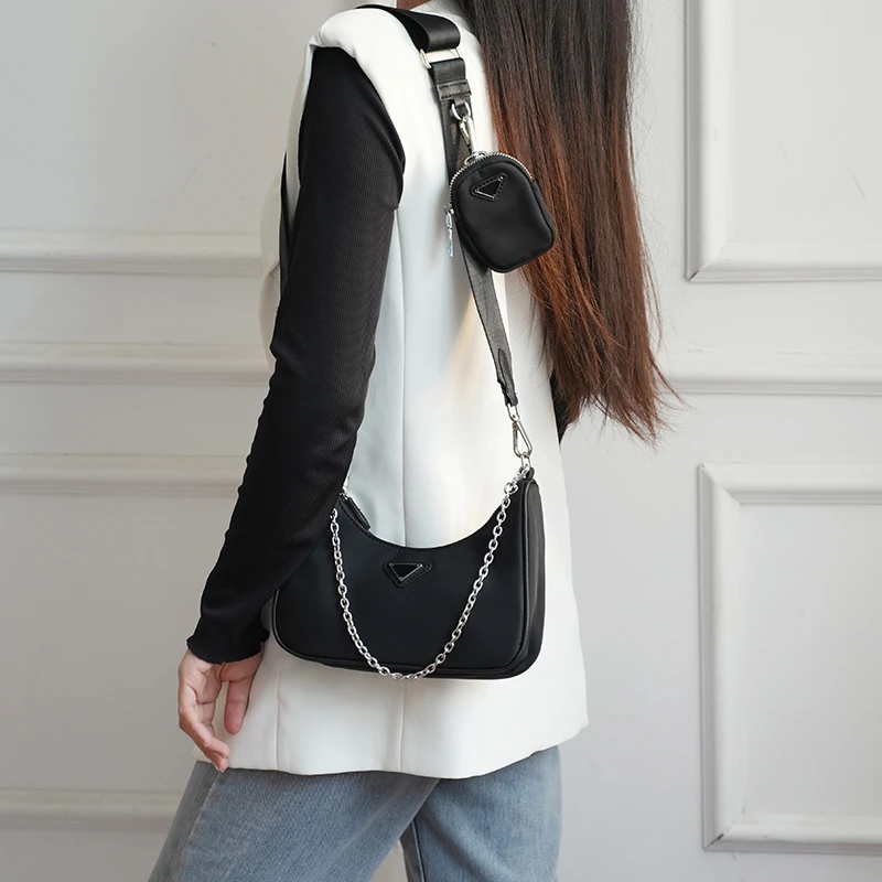 三合一hobo包链条斜跨手提包单肩百搭时尚女包