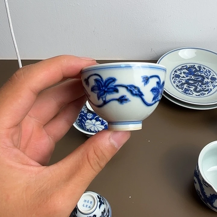 饮***源摆件景德镇柴窑杯杯