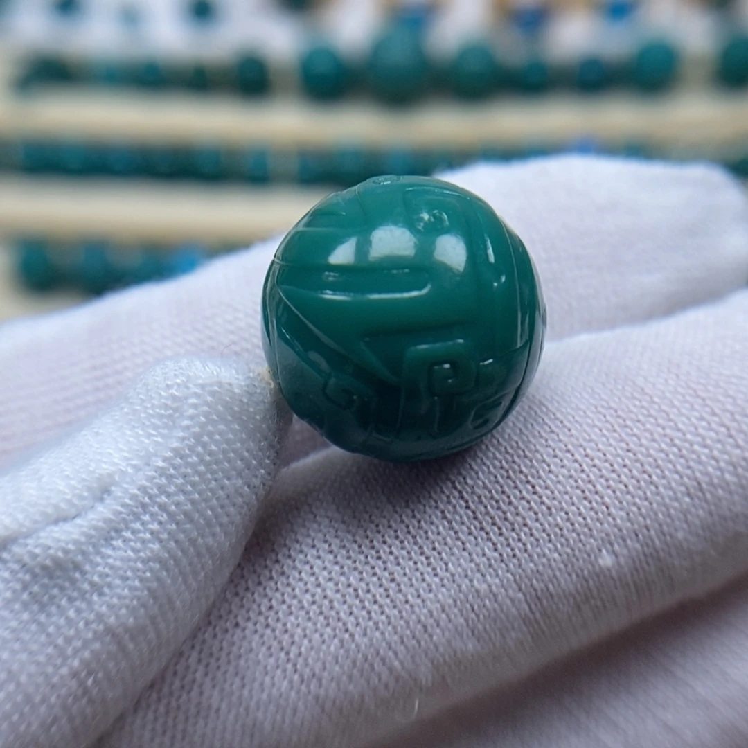 绿松石未镶嵌珠宝奇石博古圆珠16.8mm