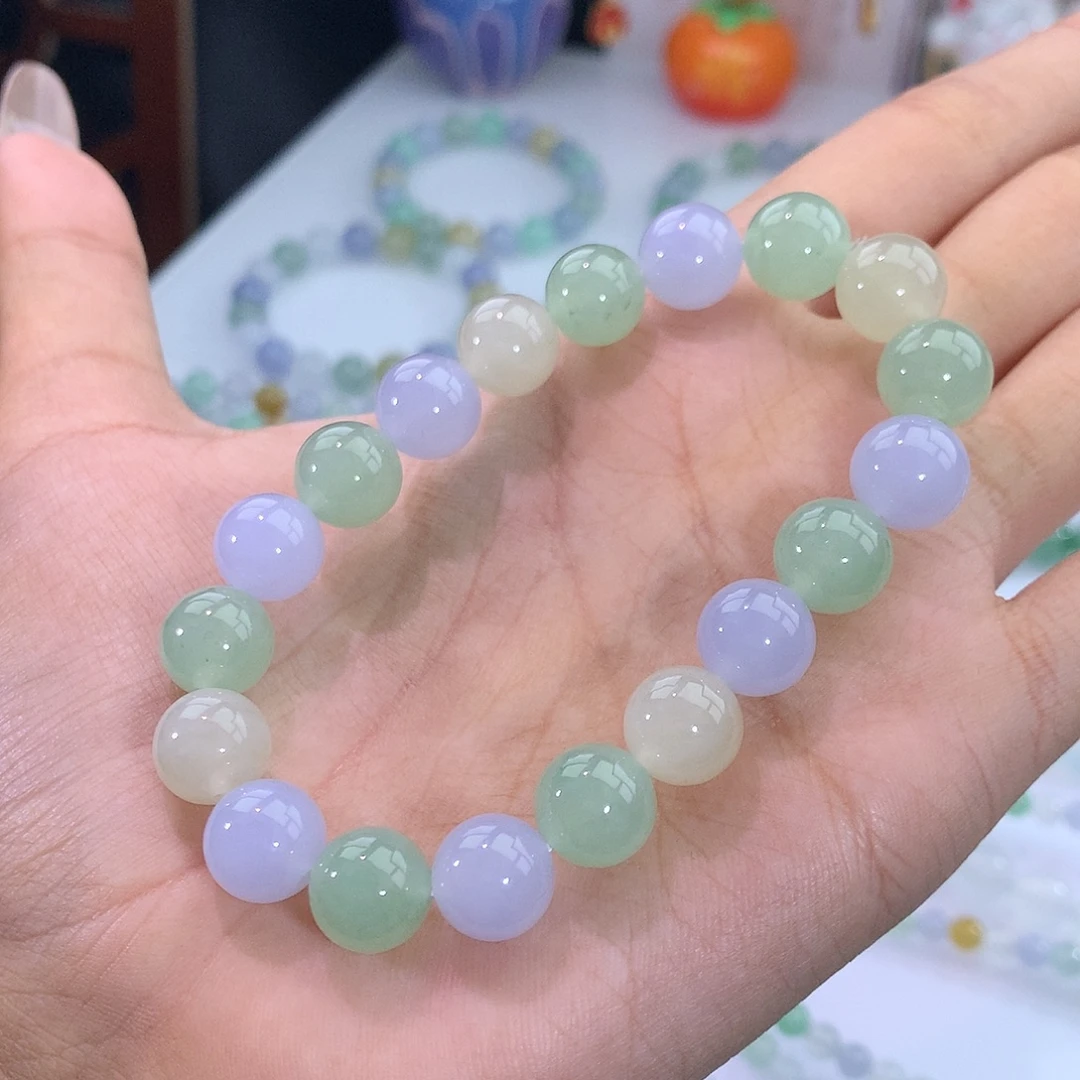 翡翠未镶嵌手链39号 甜美多宝手串