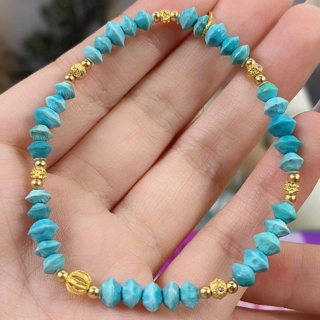 绿松石银S925镀金镶嵌珠宝奇石