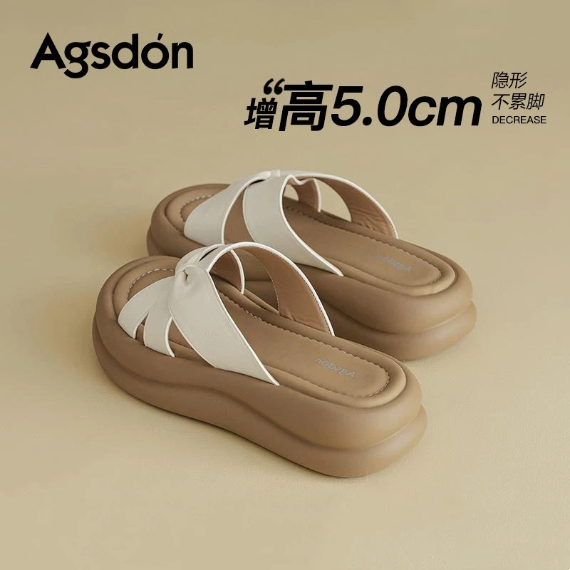 Y奥古狮登厚底拖鞋女2025新款夏季外穿高级感凉拖配裙子沙滩鞋爆Y