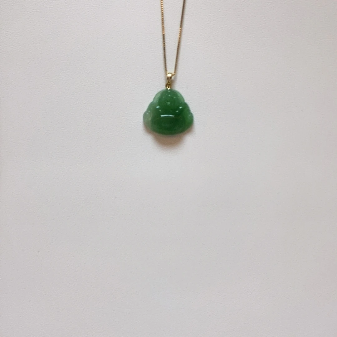 翡翠18K金镶嵌颈饰佛