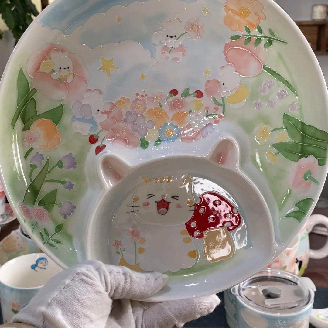 七***）瓷片景德镇釉下彩手绘