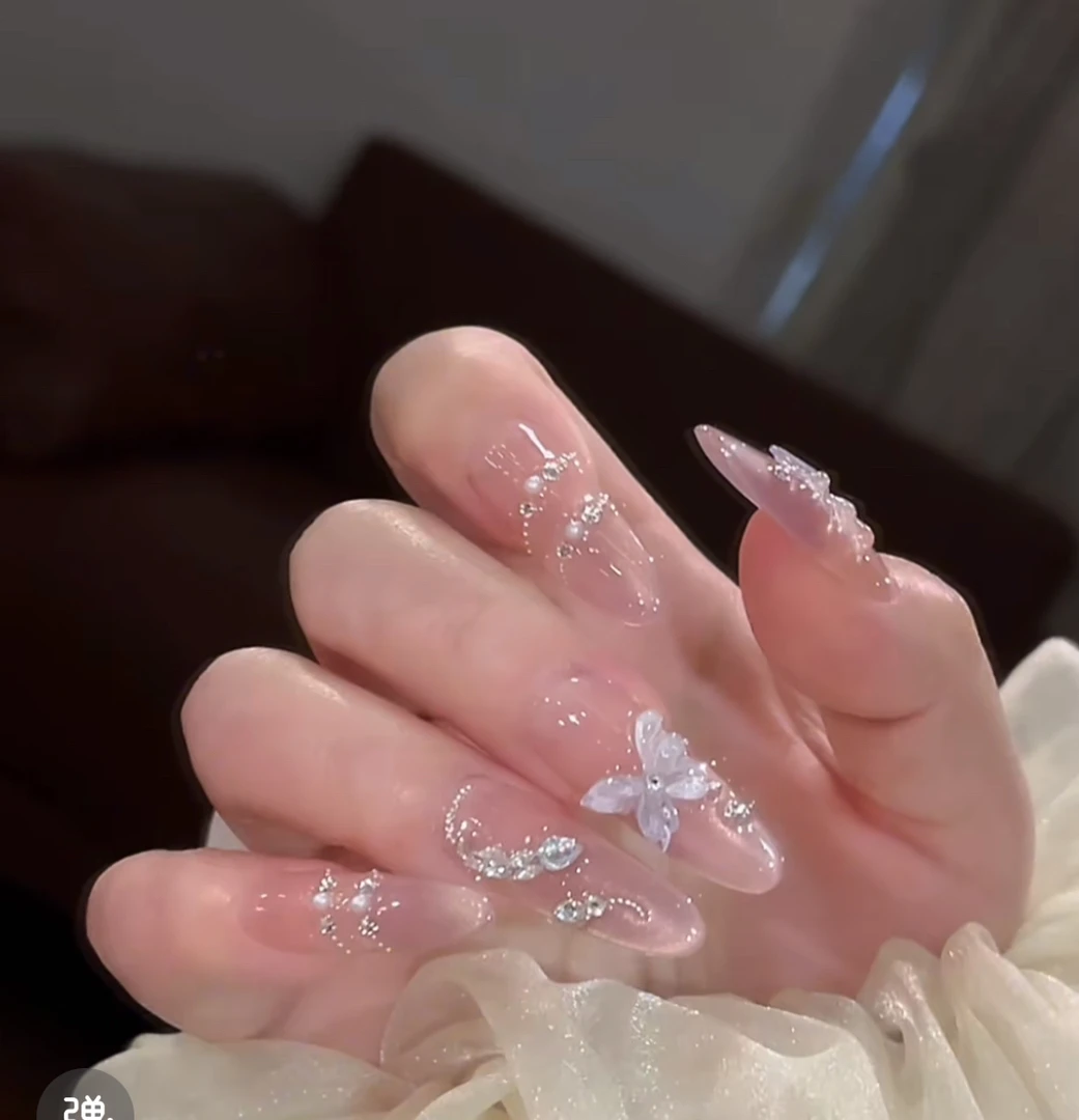 启春 福蝶 手工猫眼美甲立体浮雕光疗穿戴高级设计猫眼豹纹