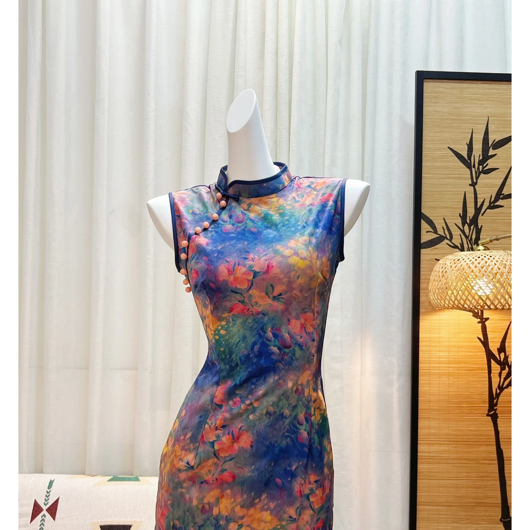 《如画》旗袍2025新款改良年轻款女新中式收腰修身国风连衣裙6283