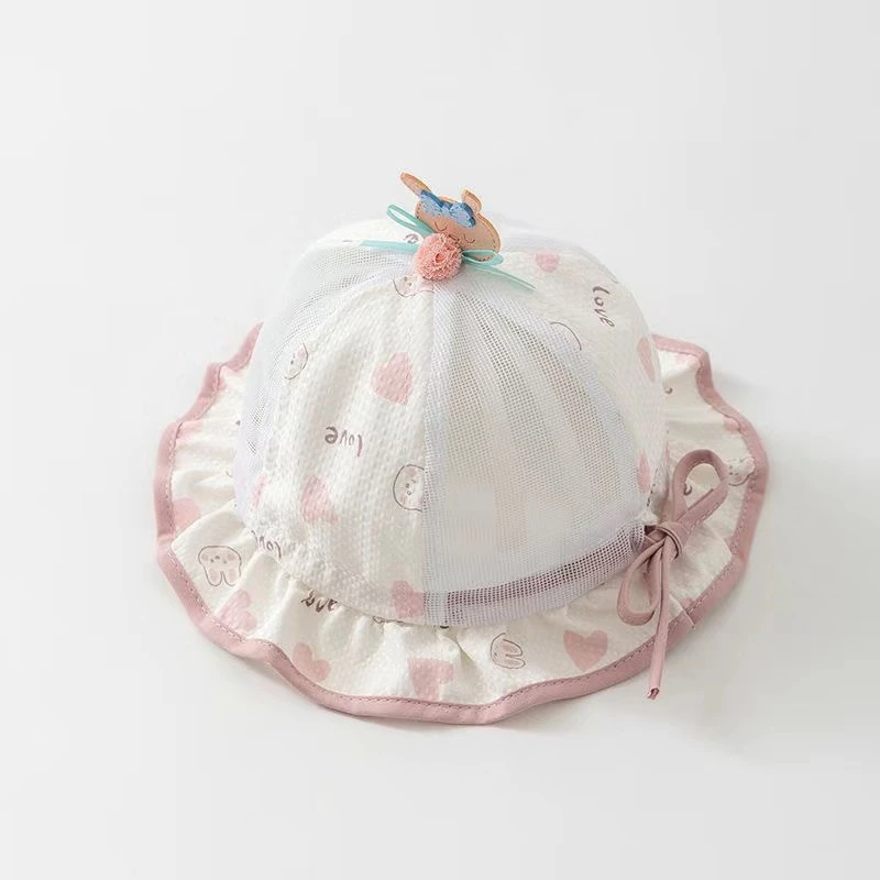 婴儿帽子夏季薄款宝宝遮阳可爱渔夫帽婴幼儿男女童遮阳太阳帽防晒