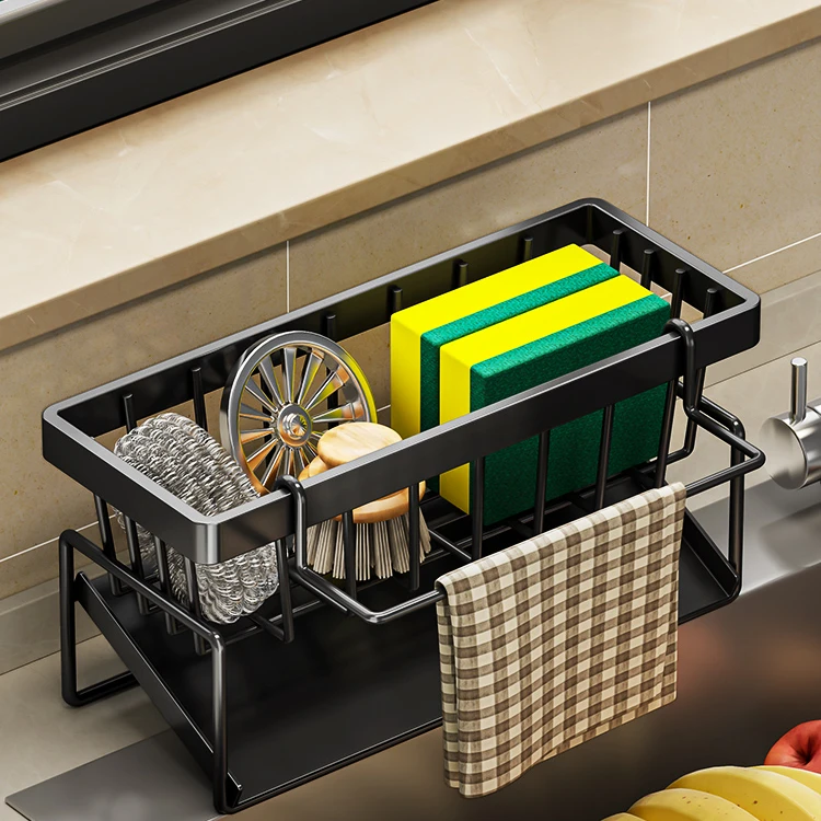 厨房置物架沥水架抹布收纳水龙头洗菜池洗碗水槽用品架收纳神器