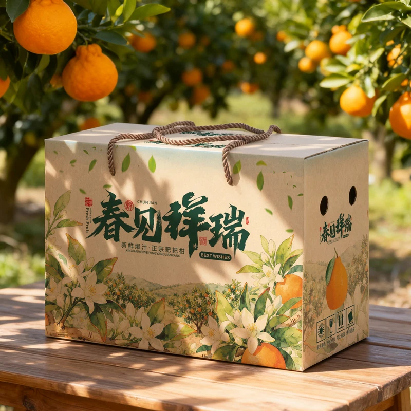 春见耙耙柑包装盒10斤装粑粑柑包装箱5斤装春见耙耙柑礼盒空盒子