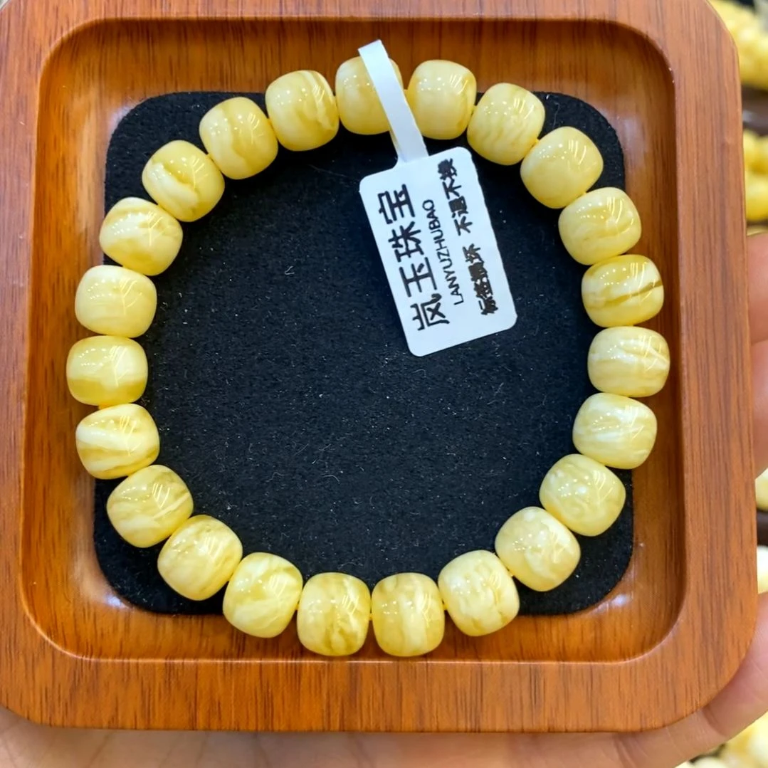 未镶嵌琥珀手链虎皮纹老型蜜蜡手串