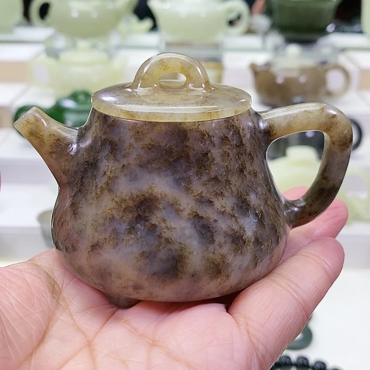 未镶嵌和田玉挂件茶壶100ml
