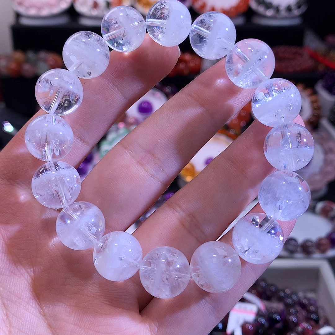 水晶手链未镶嵌白幽灵尺寸有13-15m