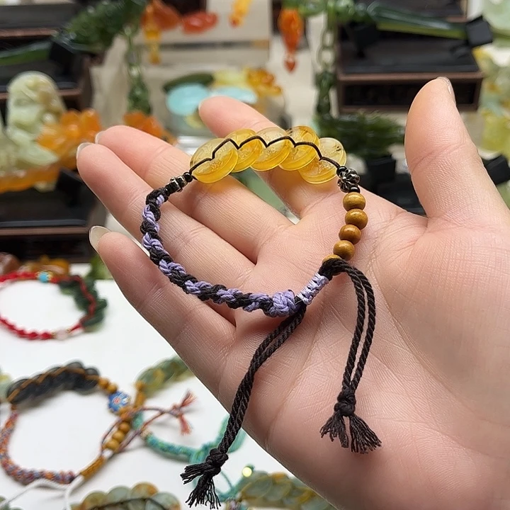 蛇纹石玉岫玉发簪未镶嵌红****织