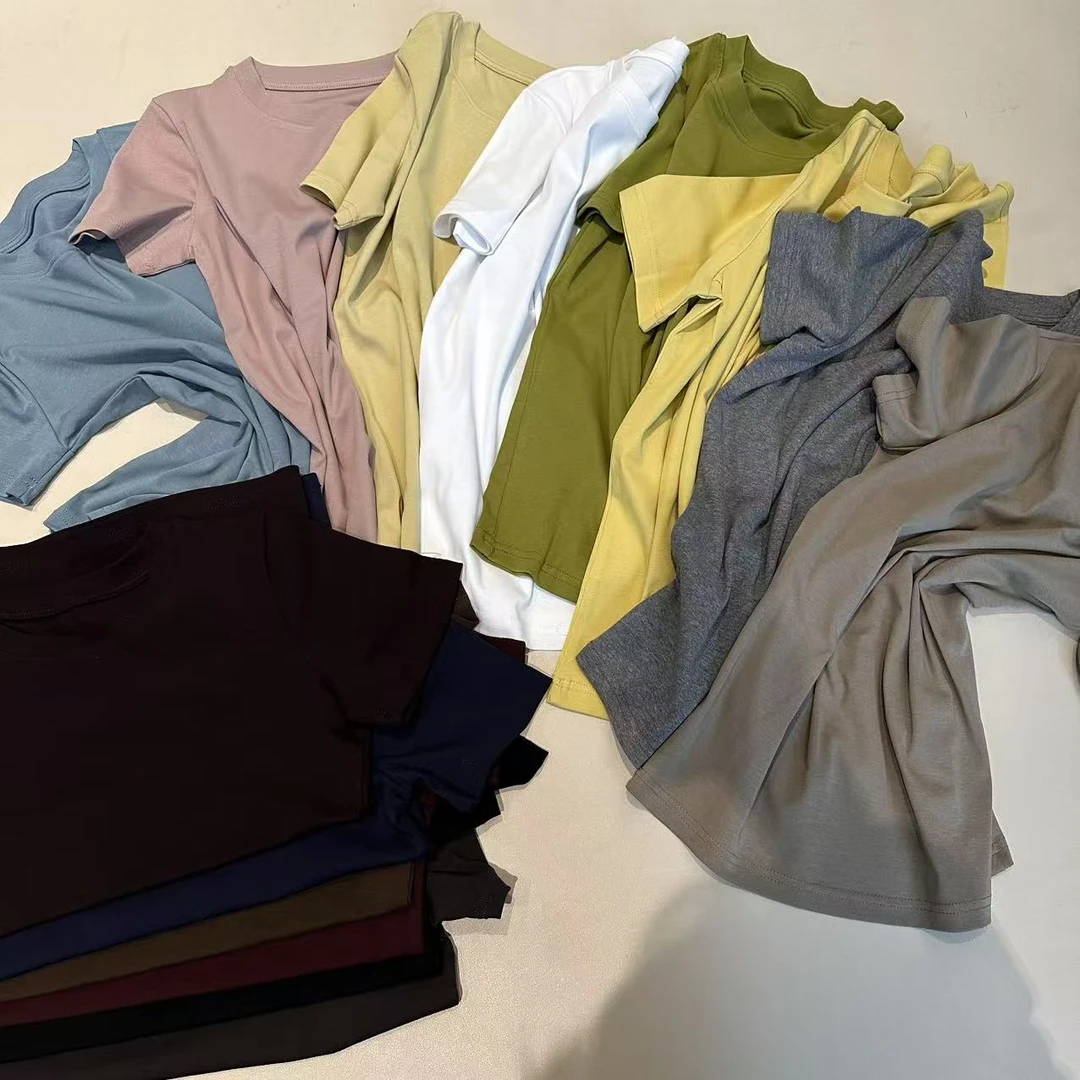 《姚家优麦汇》Y1172夏款低领设计感时尚百搭短袖显瘦上衣女