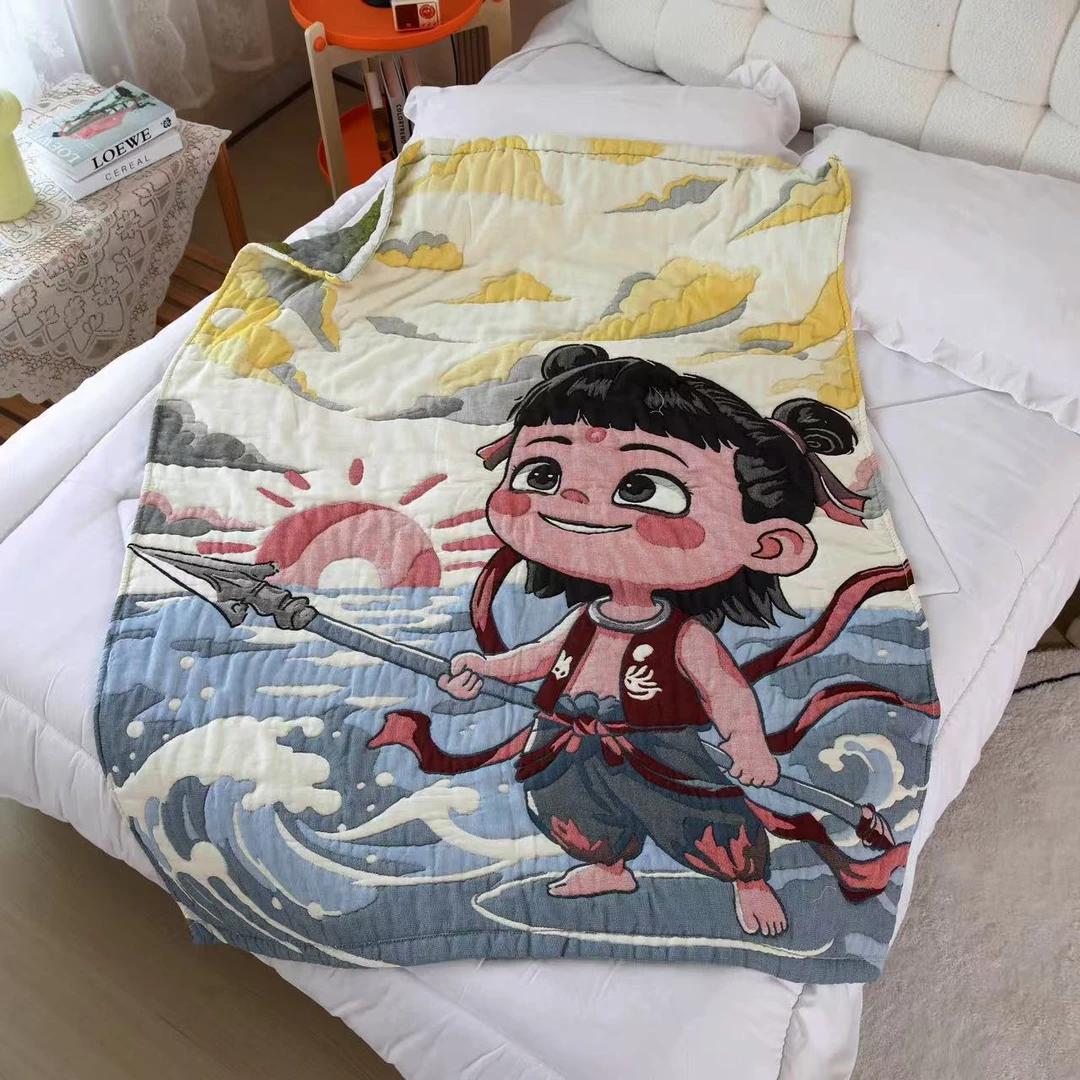 【哪吒闹海】120*150cm多功能柔软亲肤面包被
