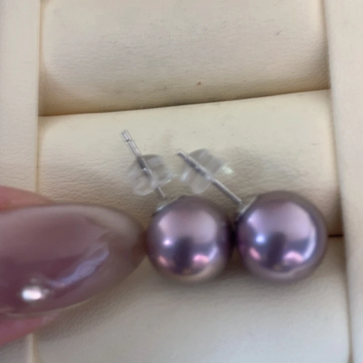 银S925镶嵌耳饰淡水珍珠