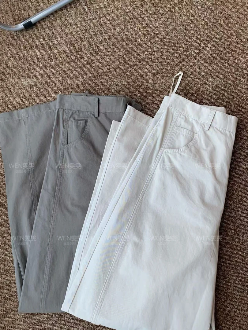 WEN 2025新款简约纯色高腰休闲长裤WWK0319