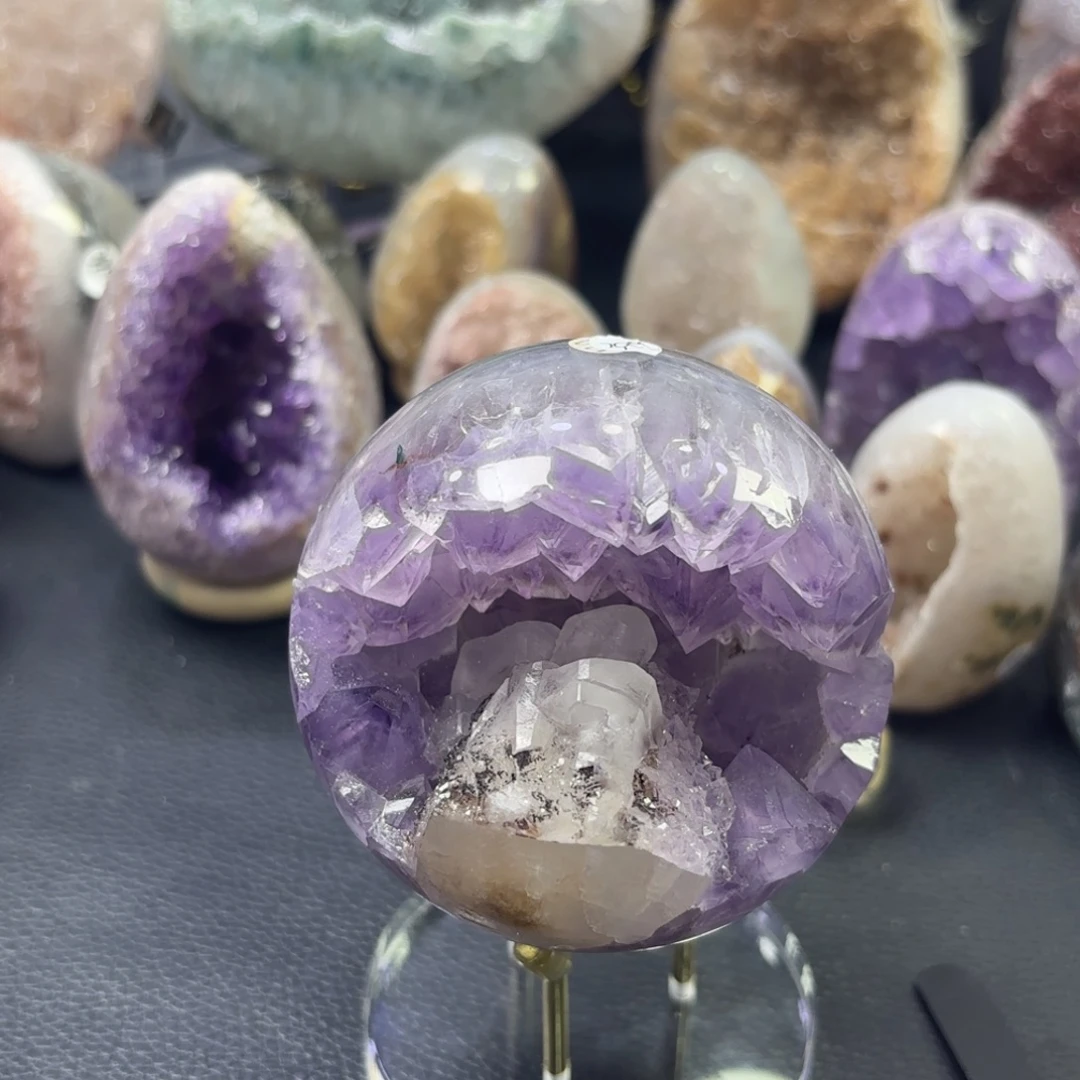 未镶嵌紫晶大型摆件（非配饰）开口笑