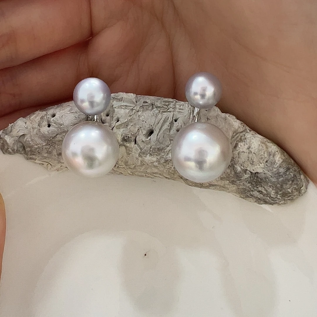 海水珍珠耳饰银S925镶嵌骄**火