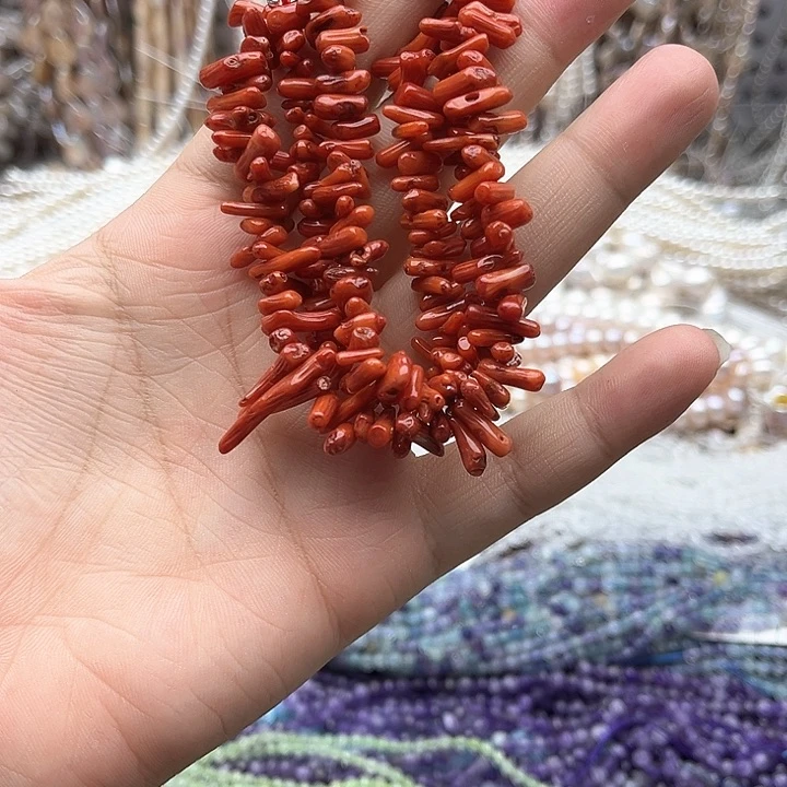 未镶嵌玛瑙/玉髓珠宝半成品一条三姑娘原枝项链57cm左右