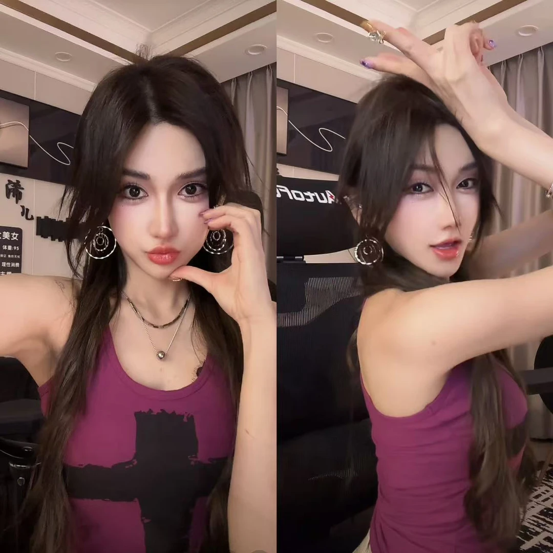 （浠儿家）美式复古辣妹十字架印花挂脖吊带背心女修身显瘦打底上衣