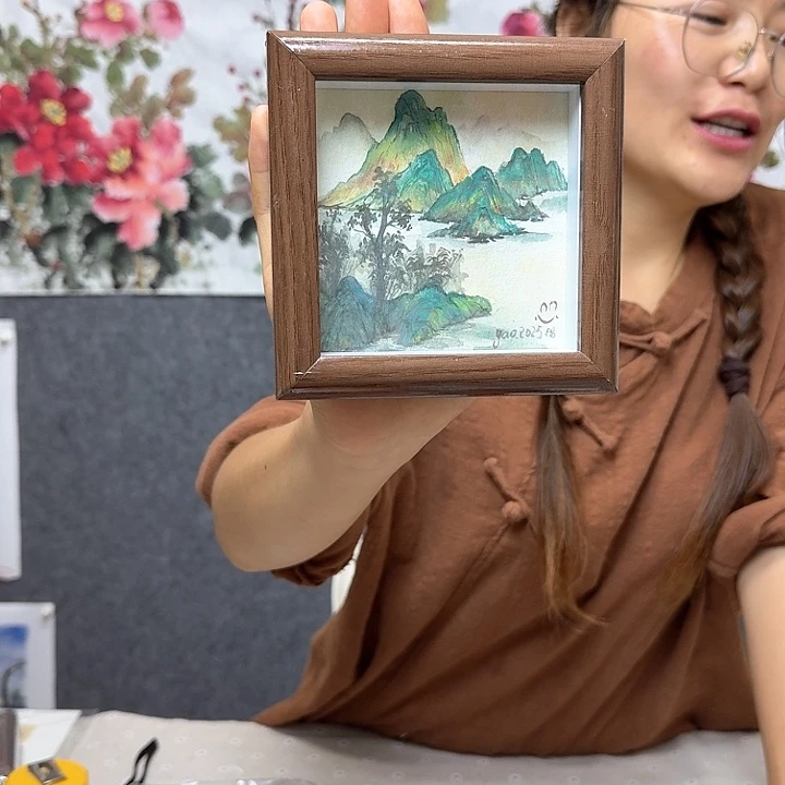 水彩纯手绘千里江山12*12