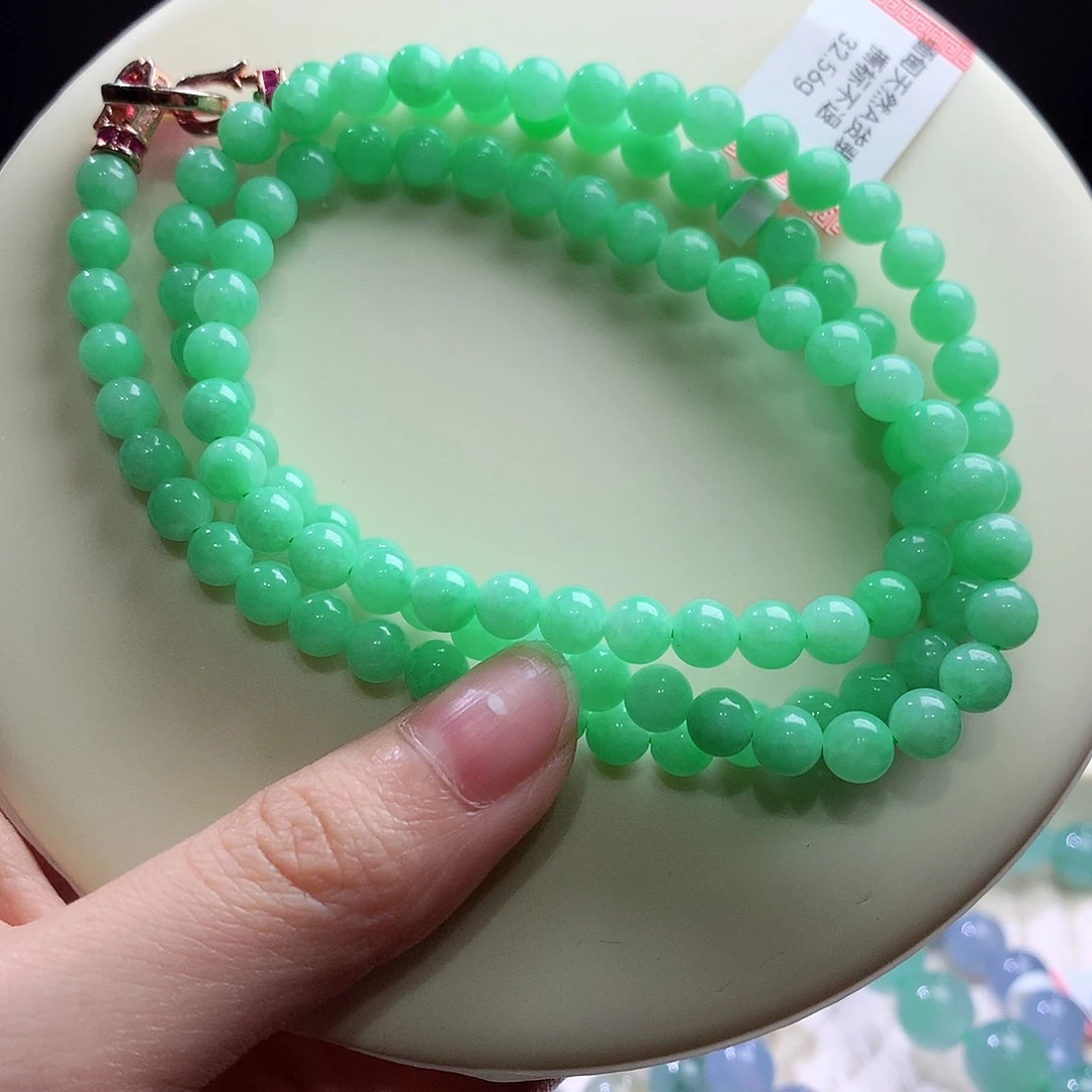 翡翠未镶嵌手串卡5.5