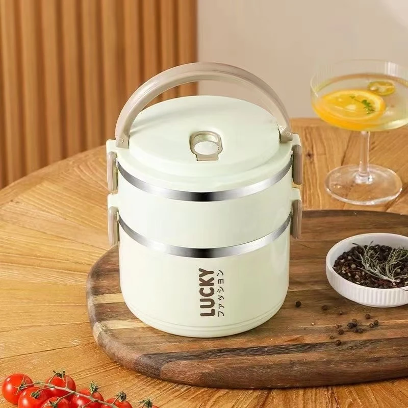 【粉丝福利】双层简约饭盒上班族便当盒成人学生密封餐盒