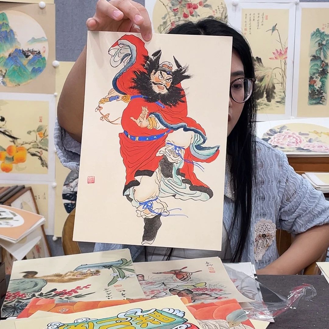 国画手绘不带框尺寸：23*32