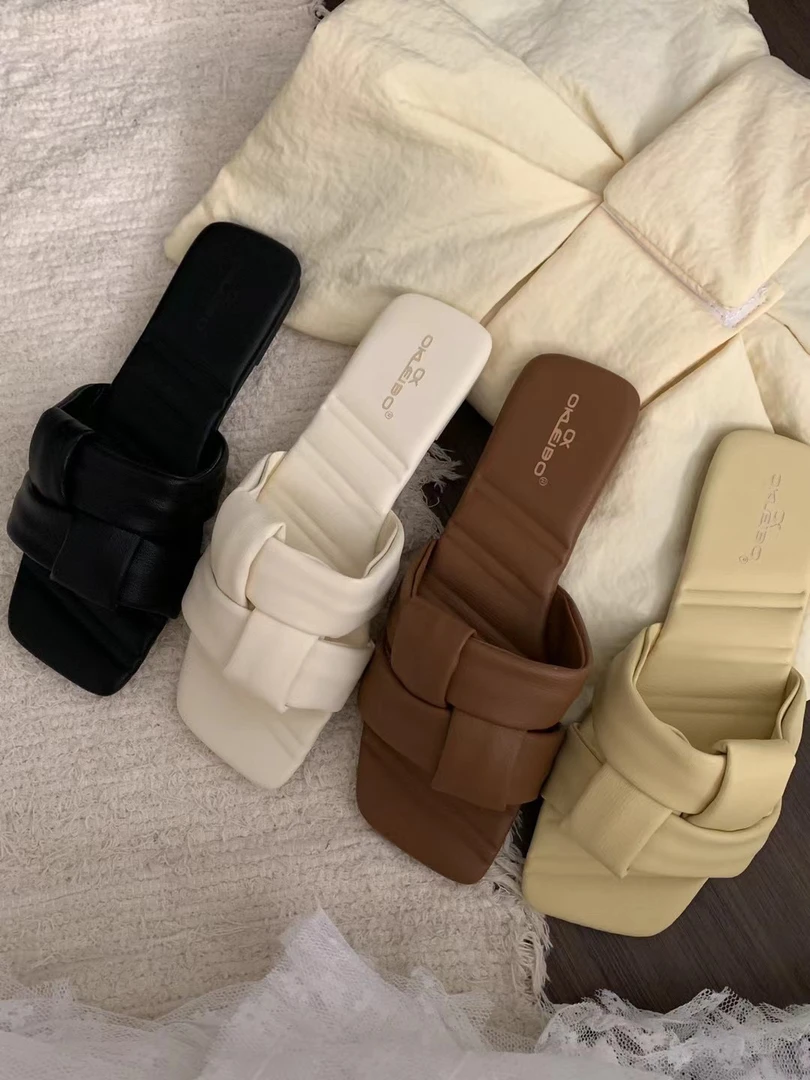 L 0287 平底凉拖鞋女夏外穿2024新款百搭ins潮罗马拖鞋一脚蹬