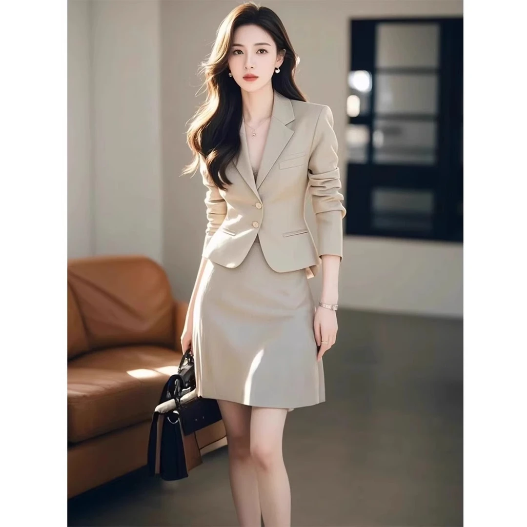 秋装搭配一整套大码胖mm西装外套半身裙气质轻熟通勤职业套装裙女