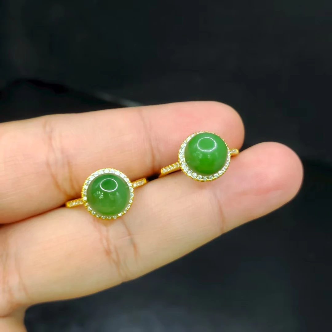 【龙龙严选】和田玉蛋面戒指Y1【多样性发其一】约9mm