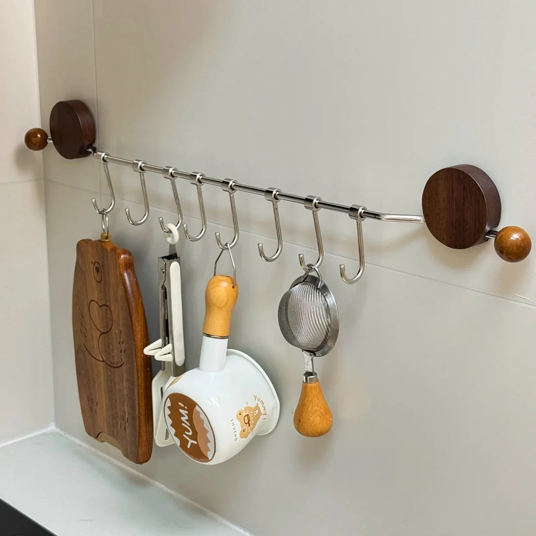 SHANN·厨房挂钩吸盘免打孔挂杆壁挂墙上勺子置物架厨具收纳挂家用