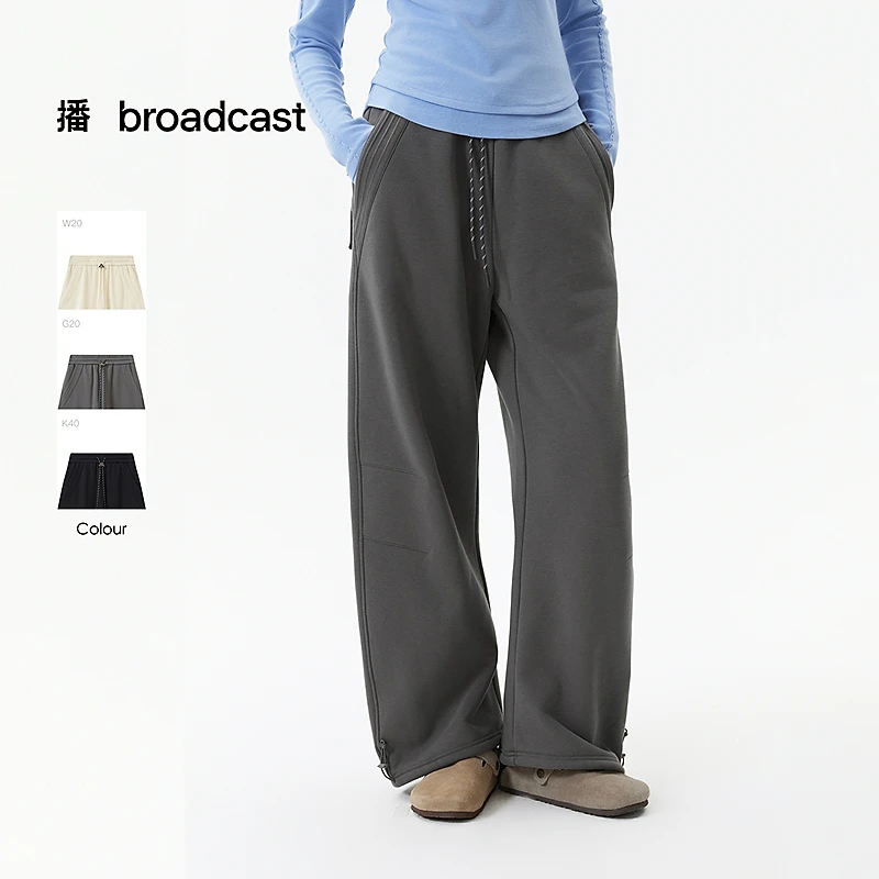 【达人专属】播冬季抽绳百搭多色垂感弯刀休闲裤DDS4KD5165