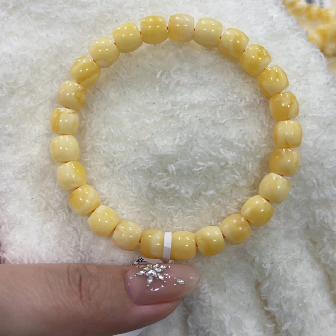 蜜蜡手链未镶嵌M**d8m白花直切手串