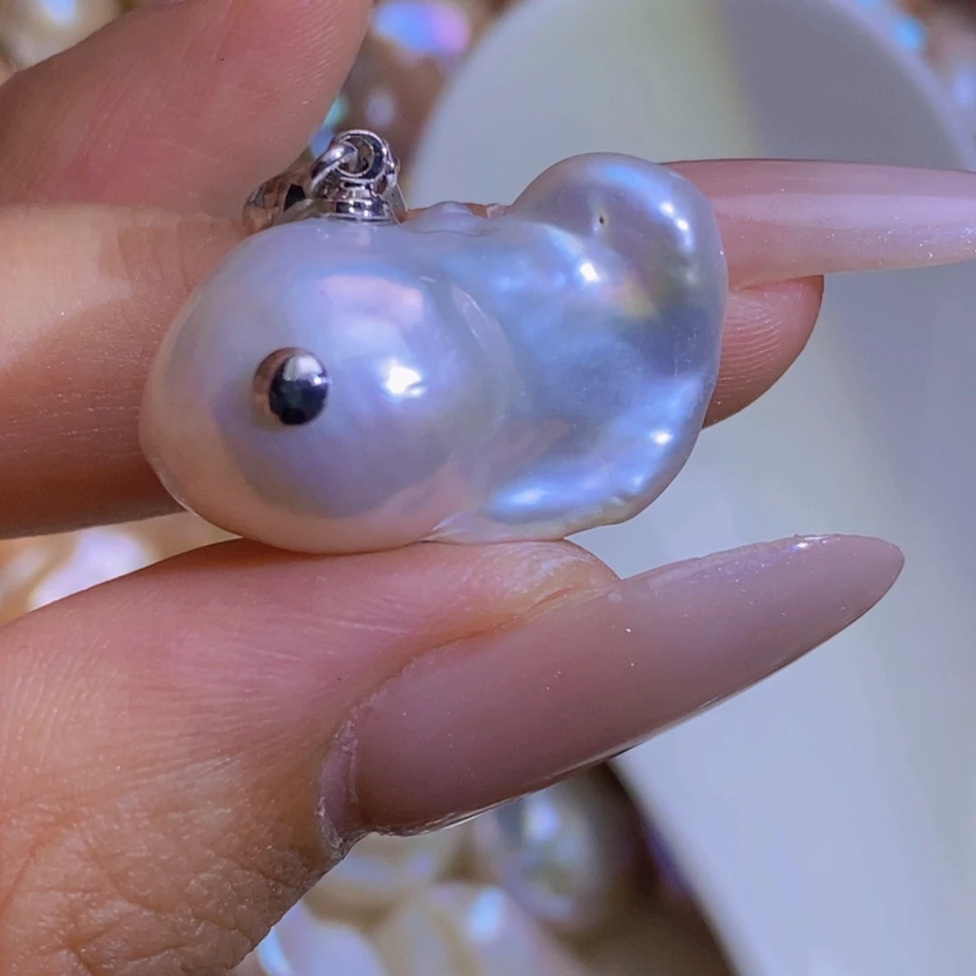 银S925镶嵌淡水珍珠微瑕