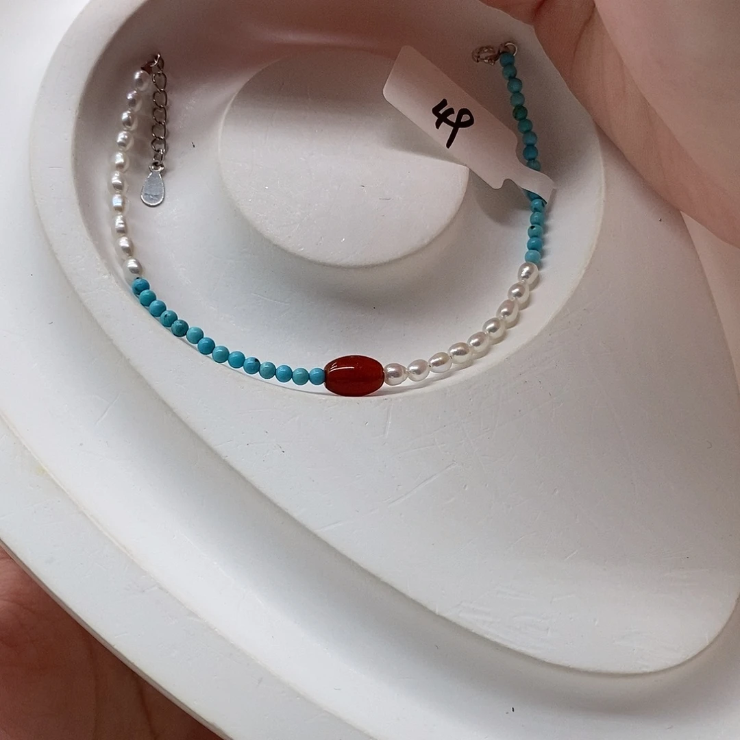 银S925镶嵌手镯淡水珍珠