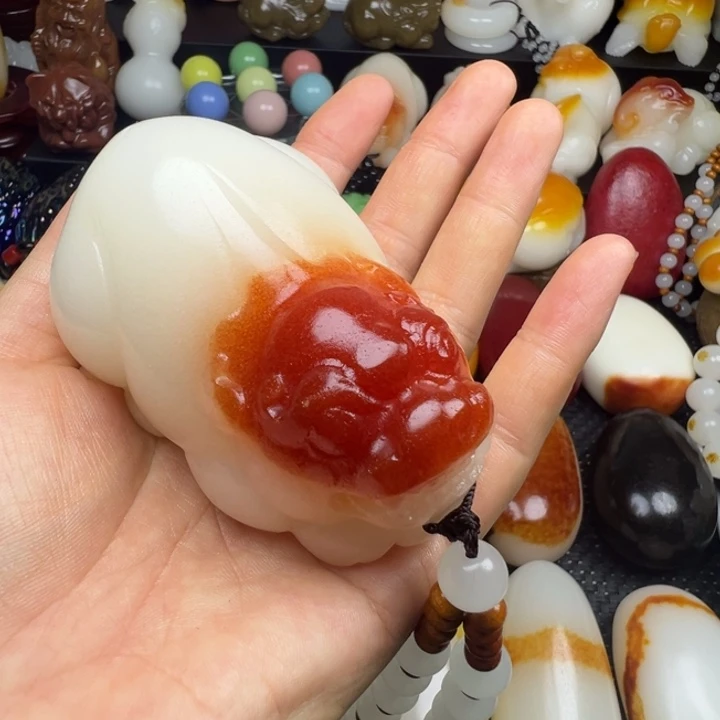 新疆戈壁五彩石金丝